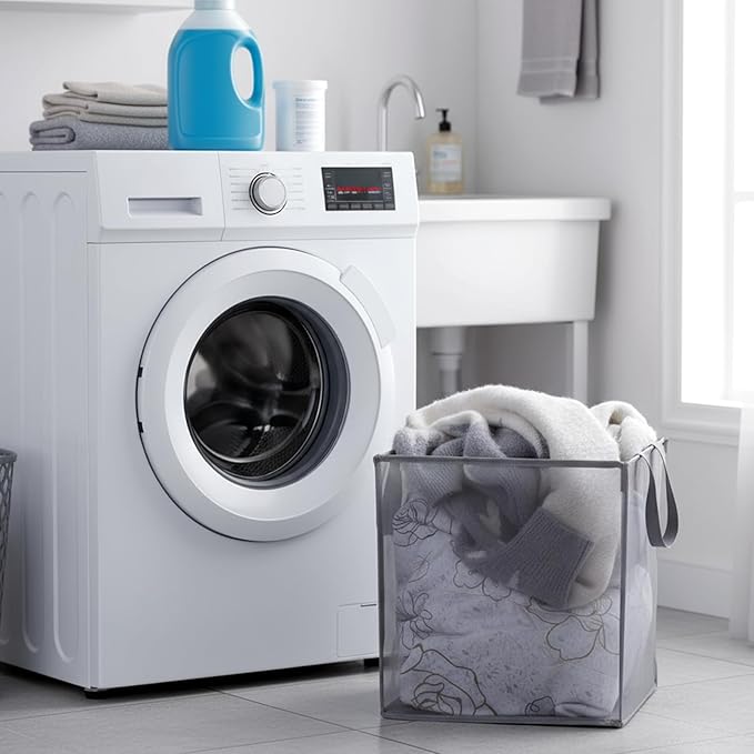 6 Pack Popup Laundry Hamper 13 Inch Small Foldable Mesh Laundry Baskets Mesh Foldable Laundry-Hampers Storage with Handle for Laundry-Storage, Kids Toy, College Dorm or Travel(Grey)