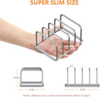 Cutting Board Holder, 2PSC Cutting Board Organizer Rack, 304 Stainless Steel Cookie Sheet Baking Pan and Tray Organizer for Kitchen Cabinet and Pantry Storage (1.0 Inch Width Slots)