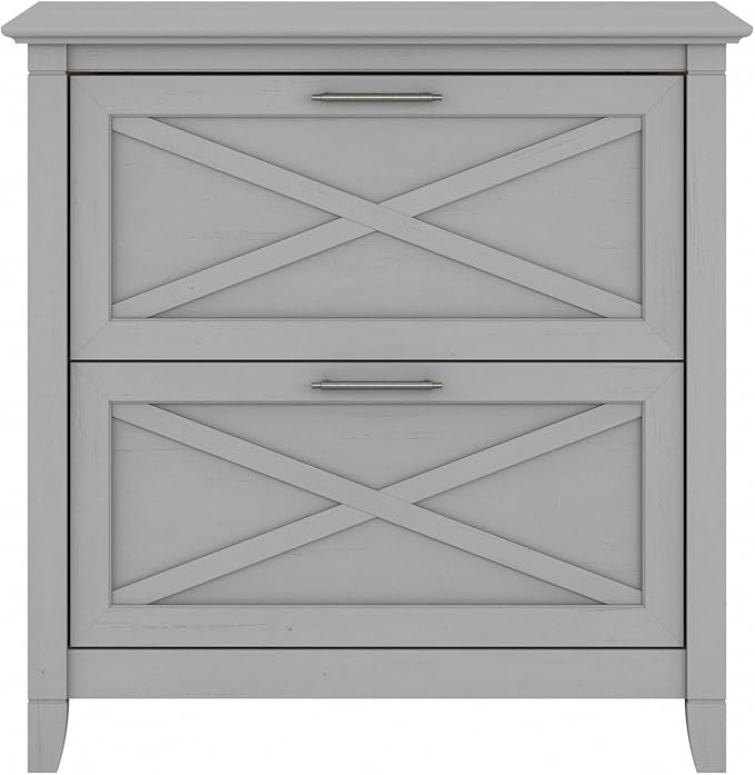 Bush Home Key West 2 Drawer Lateral File Cabinet in Cape Cod Gray, Document Storage for Home Office, Accent Chest with Drawers