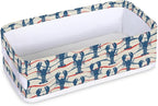 Lobster Pattern Bathroom Basket Foldable Toilet Tank Topper Paper Basket Waterproof Fabric Storage Organizer Bins Decorative Open Storage for Home Closet Containers Cabinet Set of 2