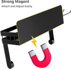 ZUNTO 2pcs Magnetic Paper Towel Holder for Fridge, Black Kitchen Organizer with Towel Roll Holder, Spice Shelf and 2 Hanging Racks(No Drilling)