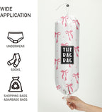 Plastic Bag Organizer,Reusable And Washable Grocery Bag organizer,for Home Kitchen Travelling Camping Decor, use 1 Pack,Pink Bow Pattern