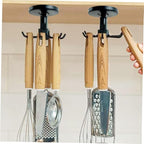 Milisten 3pcs Rotatable Kitchen Utensil Hooks Wall Mounted Plastic Hanger Set Space Saving Hanging Utensil Holder for Kitchen Organization