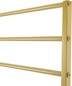 DouSeiAi 10-Tier Movable Scarf Organizer Holder Accessory Display Stand, Freestanding Metal Organizer Rack for Retail Stores, Towel, Belts, Ties, and Pants (Gold, 10-Tier)