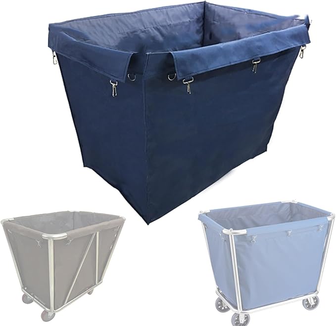 Commercial Rolling Laundry Basket Replacement Bag, Waterproof Oxford Cloth Cleaning Cart Liner for Utility Cart & Cleaning Cart(Blue)