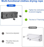 17Ft Retractable Clothesline Indoor/Outdoor, Comes with 30 clothespins, Anti-Sag for Drying Clothes line retracting Indoor/Outdoor, Dual-Line with Each Line 17Ft Long Laundry line Retractable