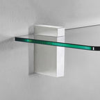 Glass Shelves - Tempered Safety Glass Shelves for Bathroom, Choose Over 20 Shelf Brackets and Multiple Shelf Sizes - Cuadro Maxi Style - 31.5 x 11.8 in - Chrome Clip