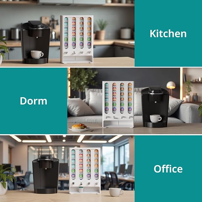 K Cup Holder Creative Coffee Pods Storage Stand Vending-Style K Pod Dispenser K Cup Organizer for 28 Pods