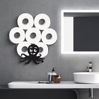 Octopus Toilet Paper Holder for Extra 8 Rolls, Decorative Metal Paper Holder, Funny Decorative Toilet Paper Storage Wall Mounted, Farmhouse Bathroom Animal Decor Accessoris Storage Cabinet