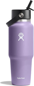 Hydro Flask Travel Water Bottle - Insulated Stainless Steel - Wide Straw Lid, Non Spill, Leakproof in 32 Oz Moonshadow