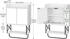 HOOBRO Medicine Wall Cabinet with Mirror, Bathroom Storage Cabinet with Hidden Space and Towel Bar, Double Mirrored Doors, Detachable Shelf, for Bathroom, Living Room, White BW41CW01