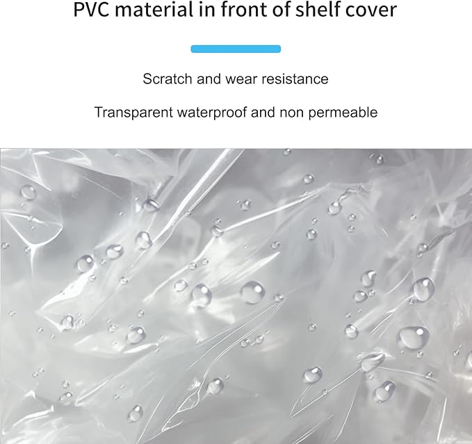 Wire Rack Cover 42"x19"x72" – Waterproof Dustproof Cover for Wire Shelving & Clothes Rack, Clear PVC Front & T-Zipper (No Shelves,Black)