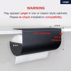 Paper Towel Holder - Under Cabinet, No-Drill Self-Adhesive Hanging Rack, Easy Tear, Space-Saving Sleek Metal Kitchen Roll Dispenser, Wall-Mount Look, Kitchen Storage & Organization - Black