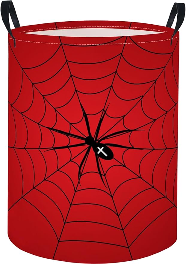 Baby Laundry Basket Baby Nursery Hamper Kids Laundry Basket Toy Storage Bin for Boys Room Decor Gift Baskets for Bedroom Bathroom(Spider Web)