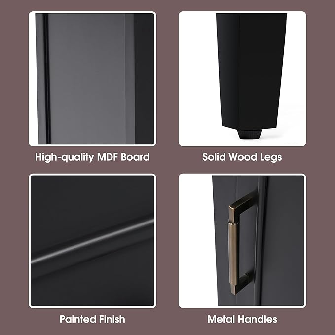 20 in Small Bathroom Vanity with Sink,Wood Modern Single Bathroom Sink Cabinet with Soft Closing Door and Drawer,Freestanding Black