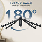Alise Wall Mounted Drying Rack,Swivel Clothes Drying Rack Stainless Steel,Space Saving Clothes Hanger Rack,Heavty Duty Clothes Wall Drying Rack for Laundry Closet Bedroom/Bathroom,Matte Black