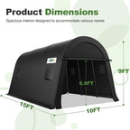 COBIZI 10x15 Carport Canopy Heavy Duty Portable Garage Tent with Double Zippered Roll-up Doors & Vents, Large Space Car Port Car Garage Waterproof Anti-Snow for Cars, Boats, Trucks