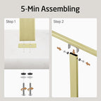 KES Standing Towel Rack with Marble Base, 2-Tier Towel Stand for Bathroom Floor, Upgrade Steady Design, T-Shaped Towel Drying Rack Gold, SUS304 Stainless Steel, Brushed Gold Finish, BTH217-BZ