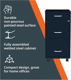 LYS SOHO Box/File/File Mobile Navy File Cabinet, 3 Drawer