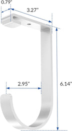 FLEXIMOUNTS 4 Pack Add On Storage Flat Hook Accessory for Garage Ceiling Rack and Wall Shelving, Max Weight Capacity up to 50lbs, White