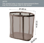 Mesh Bag with Handles, Collapsible Laundry Basket, Foldable Laundry Bag, Breathable Folding Beach Bag,Space-saving Travel Tote Bags (2, Brown)