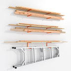 6 Pack Lumber Storage Rack | Wall-Mounted Wood Storage | 6-Tier Heavy-Duty Lumber Rack | 1320 lb Capacity Garage Metal Wood Organizer | Indoor/Outdoor Use (6 Pack-6 Level)