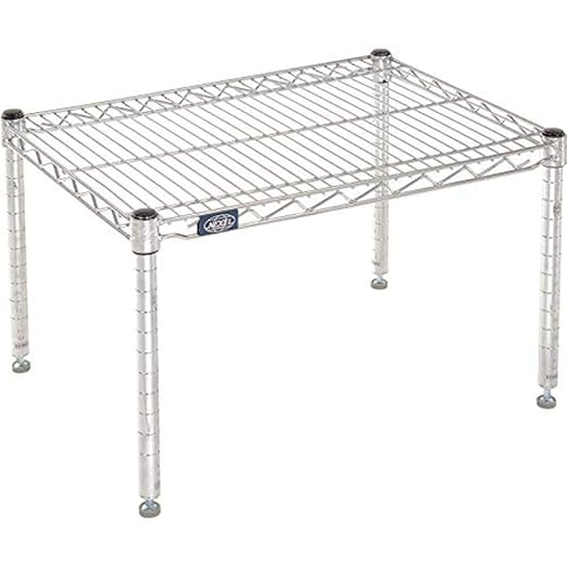 Nexel Commerical Wire Shelf Platform Dunnage Storage Rack, 24" x 30" x 14", Chrome