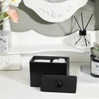 Luxspire Cotton Swab Holder, Qtip Holder Dispenser with Lid, 2 Compartments Cotton Ball Organizer, Bathroom Container, Q Tip Jar, Floss, Bathroom Accessories - Matte Black