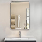 Bathroom Medicine Cabinet with 20"x30" Stainless Steel Framed Mirror,Recessed or Surface Mounted Bathroom Mirror Cabinet,Storage Cabinet for Bathrooms, Guest Rooms, Apartments, Farmhouse Decor