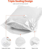 VEVOR Vacuum Storage Bags, 10 Jumbo Space Saver Vacuum Seal, Compression Airtight Space Bags, Zipper Sealer Bags for Clothes, Bedding, Blanket, Pillows, Comforters, Travel (Hand Pump Included)