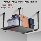 Adjustable Ceiling Storage Racks, Overhead Storage Bracket, Heavy-Duty Shelves, 33 in. x 34 in, 200lbs Weight Capacity for Garage