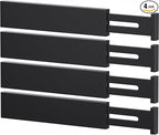 Bamboo Drawer Dividers,17-22" Adjustable Kitchen Drawer Organizer for Clothes,4 Pack Expandable Drawer Organization Separators for Bedroom,Bathroom,Dresser and Office,Black