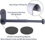 Extendable Magnetic Hanger Holder for Laundry Room, Clothes Hanger Orangizer Rack for Side of Washer or Dryer, Space Saving Laundry Storage, Black, Pack of 1