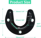 4PCS Stainless Steel Closet Rod Bracket, 1-1/3 Inch Diameter, Heavy Duty, U Shaped End Supports, Black