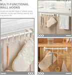 SUPVOX Kitchen Utensil Hooks 5pcs Under Cabinet Storage Rack White Plastic No-Drill Multi-Functional Hanging Organizer for Kitchen Cabinet