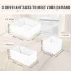 Drawer Organizer Clothes 12 Pack Clothes Organizer Dresser Drawer Organizers for Socks Underwears Bras Foldable Closet Organizers and Storage Fabric Storage Dividers for Nursery Bedroom, White
