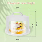 Large Cake Carrier with lid and Handle, Multipurpose Cake Stand with Lid for 11" Cake, Pie, Plastic Cake Container