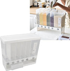 Divided Rice and Cereal Dispenser 6 Grid Food Storage Containers Grain Storage Box Household Food Dispensers 10L Capacity Suitable for Rice Beans Wall Mounted Dry Food