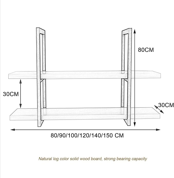 Hanging Ceiling Shelf Nordic Iron Solid Wood Ceiling Shelves, 2 Tier Ceiling Mounted Storage Rack, Hanging Decorative Flower Stand, for Kitchen/Bar/Restaurant, Black (Size : 90x30x