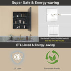 20 x 28 Inch LED Medicine Cabinet with Mirror, UL Certified Dimmable Lighted Bathroom Mirror Cabinet, Anti-Fog & Memory Function, 3 Color Modes, Recessed or Wall Mounted, Adjustable Shelf, Black