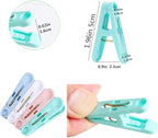 56 Pcs Colorful Clothespins, 4 Colors Spring Clips (2 Inch) Small Clothes Pin with Black Storage Bag - for Laundry, Drying Clothes, Home Use