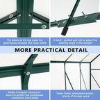 Polycarbonate Greenhouse with Rain Gutter and Roof Vent, Raised Base and Anchor Aluminum Heavy Duty Walk-in Green House, Outdoor Patio Sunroom with Sliding Door (Green, 122.44*74.8*76.77in)