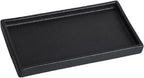 Bathroom Vanity Tray - 11'' Ceramic Rough-Textured Rectangle Countertop Tray, Heavy-Duty Perfume Organizer Plate, Jewelry Ring Tray, Kitchen Soap Dispenser Stone Trays, Black