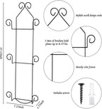 Menkxi 2 Pcs Plate Rack for Wall Vertical Vintage Wall Plate Holder Decorative for Display Hanger Brackets Mount Rack Arts with Screw and Nut Fittings for Display Dishes Picture Frame(3 Tier,Black)
