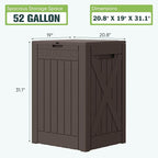 Greesum 52 Gallon Large Outdoor Package Delivery Box for Porch, Lockable Secure Double-Wall Resin Storage Box, Waterproof Deck Box for Package Protection, Brown