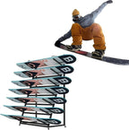 Freestanding Metal Snowboard & Ski Storage Rack for Garage or Home Gym - Organize with 4/5/6 Layer Options, Durable Triangle Design for Maximum Space Efficiency