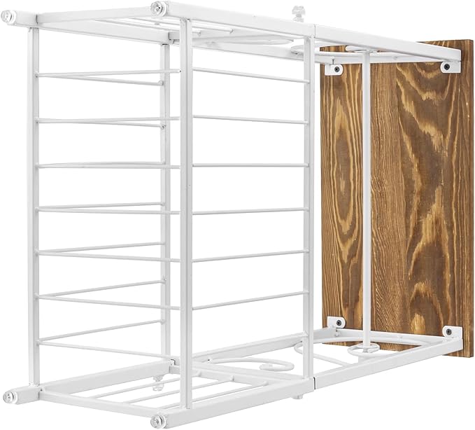 MyGift Toilet Paper Holder Stand with Shelf, Bathroom Table Stand Storage with Magazine Holder Basket, Scrollwork Design, White Metal