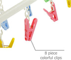 EIKS Laundry Hanger Drying Rack with 8 Clips for Towels, Bras, Baby Clothes, Gloves, Portable & Foldable & Compact Size for Travel