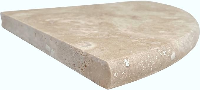 Tenedos Premium Quality Durango Cream Filled and Honed Ivory Light Travertine Corner Shelf 9'' (1)