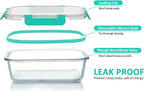 [10-Pack]Glass Meal Prep Containers with Lids, MCIRCO Glass Food Storage Containers with Snap Locking Lids, Airtight Lunch Containers, Microwave, Oven, Freezer and Dishwasher, Green